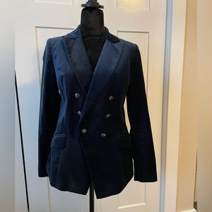 Women’s velvet blazer navy teal